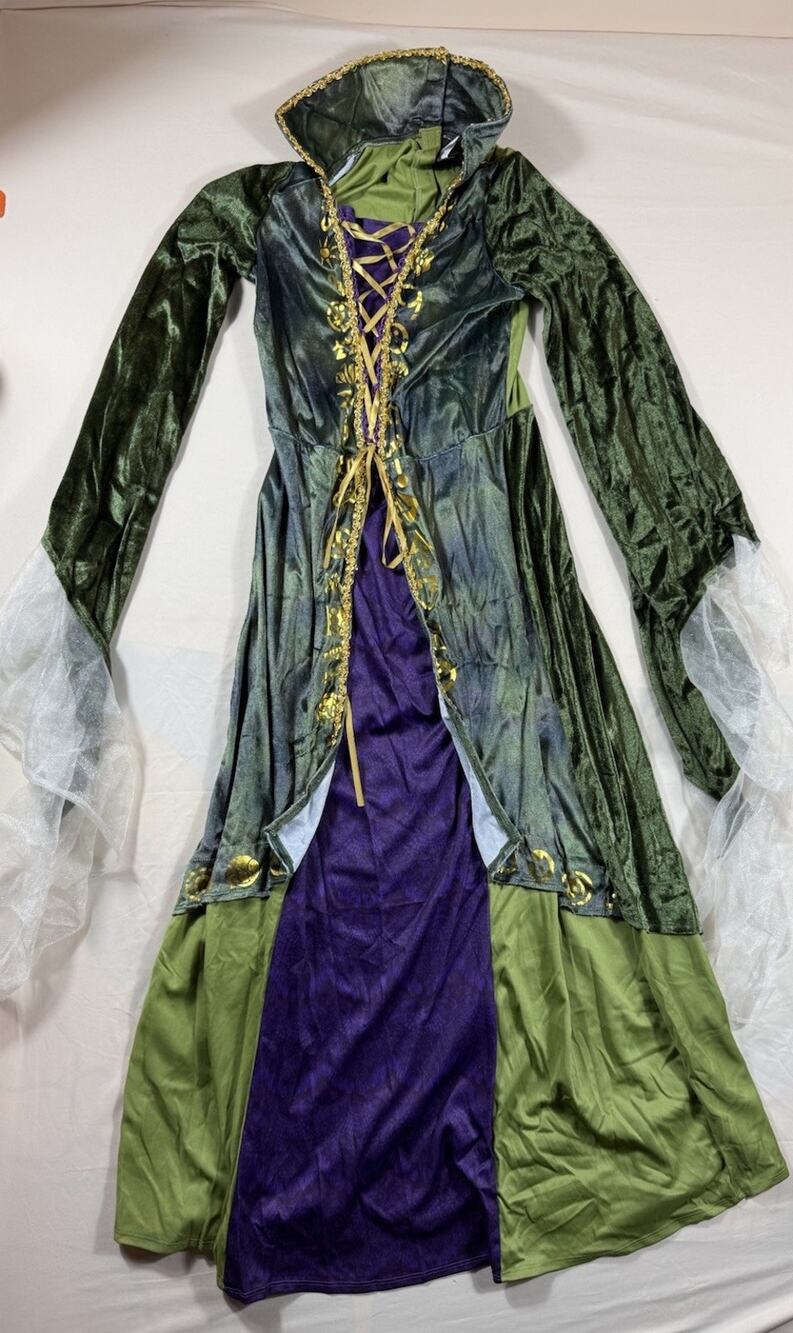 Disney Hocus Pocus Winifred Sanderson Girls Costume Dress Child’s Large 12-14